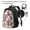 thumbnail image 2 of Pofeuu Sea Shells Print Storage Laptop Backpack with USB Charging Port[Water Resistant] College Computer Bookbag Fits, 2 of 7