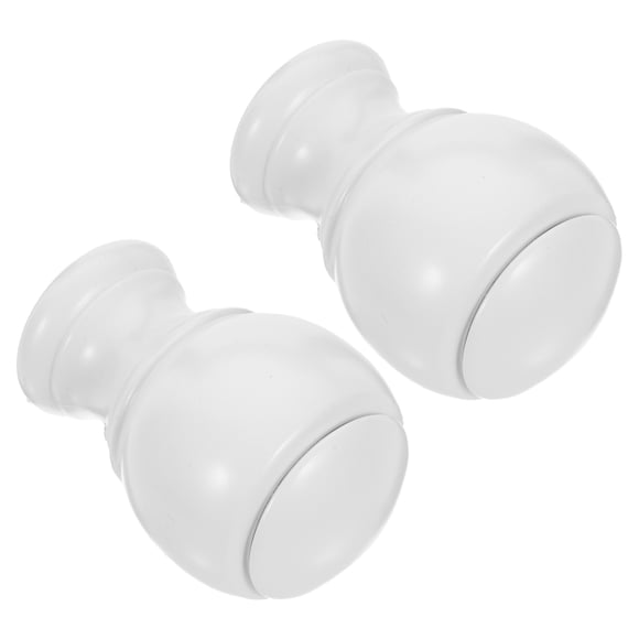 UPGRATOR 2Pcs Plastic Curtain Rod Plug Caps Round White ABS for Homeowners