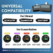 Foluck 2 for Chamberlain LiftMaster Craftsman 1-Button Garage Door Opener Remote 891LM 971LM Universal