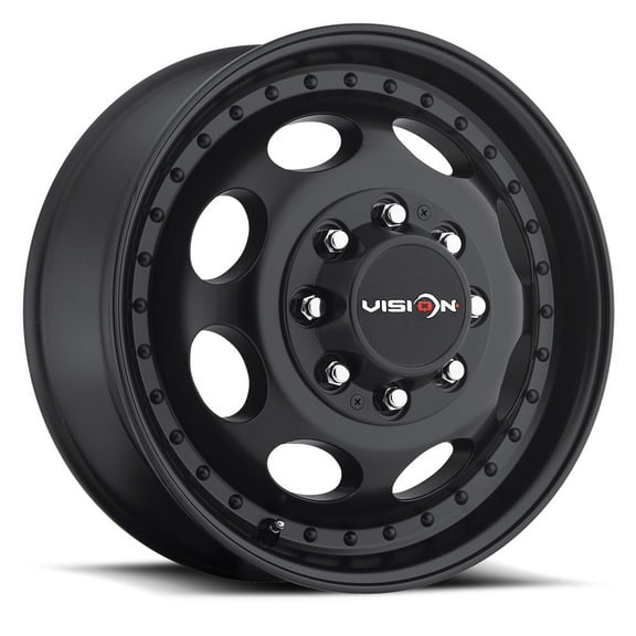 17x6.5 Vision 181Z Hauler Dually Front Matte Black Wheel 8x6.5 (121.35mm)
