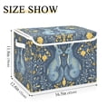thumbnail image 5 of Yayeee Collapsible Cube Storage Bin with Lid Fabric Closet Decorative Basket with Handles, Yellow Forest Pattern, 5 of 7