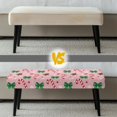 thumbnail image 6 of Yuyamidu Pink Christmas Bench Cover for Dining Table Non Slip Removable Bench Slipcover with Elastic Edge Breathable Rectangle Seat Protector Gift for Friends, 6 of 8