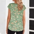 thumbnail image 3 of cocolona Womens Summer Silk Satin Tops Plus Size V Neck Short Sleeve T-shirt Fashion Casual Cute Print Tees Blouses, 3 of 6