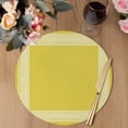 thumbnail image 3 of Yellow Greek Key Round 13 Inch Placemats Set of 2, Geometric Greece Ancient Farmhouse Geo HeatResistant Non Slip Place Mats for Dining Table, Wipeable Braided Kitchen Table Mats for Housewarming, 3 of 9