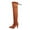 Brown, variant on jovati Womens Fashion Casual Pointed Toe Long Knee High Boots Square Heels Shoes