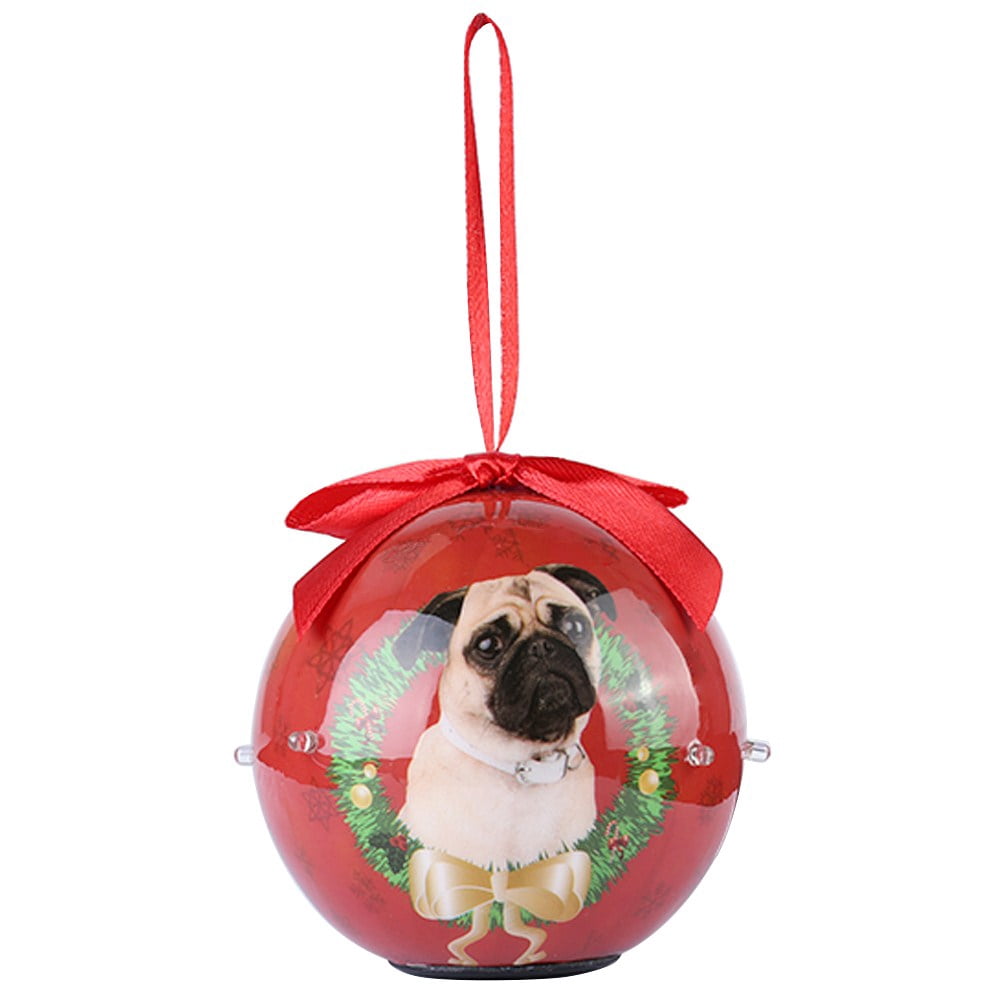 Dog Collection Twinkling Lights Christmas Ball Indoor Decorative Ornament