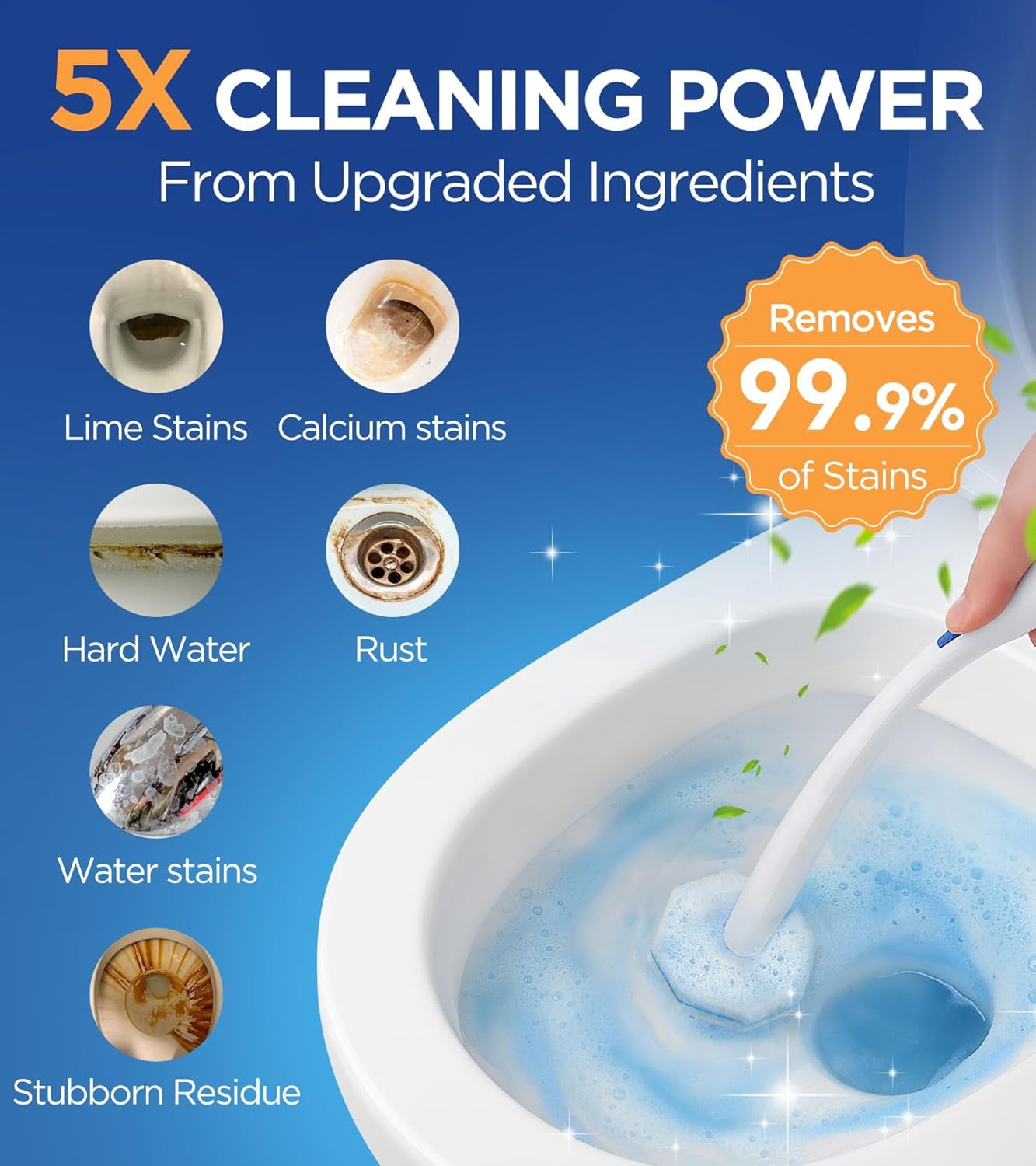 KEMEINILI Toilet Wand Refills, 60 Pack Disposable Toilet Brush，5X Cleaning Power , with Most Toilet Brushes Compatible