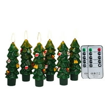 6 Pack Flameless Taper Candles - 5.1" Battery Operated LED Candlesticks with Timer - Real Wax Christmas Tree Candles with Remote & Flickering Flame for Holiday Decor