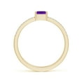 thumbnail image 2 of ANGARA Natural Square Emerald-Cut Amethyst Parallel Split Shank Ring in 14K Yellow Gold for Women (Size-5mm) | February Birthstone, Anniversary, Jewelry Gift for Women | Natural Amethyst Ring, 2 of 8