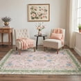 thumbnail image 3 of DEORAB 5x7 Area Rugs for Living Room, Machine Washable Non Slip Vintage Floral Rugs, Low Pile Lightweight Print Pattern Rug for Bedroom, Dusty Pink, 3 of 5
