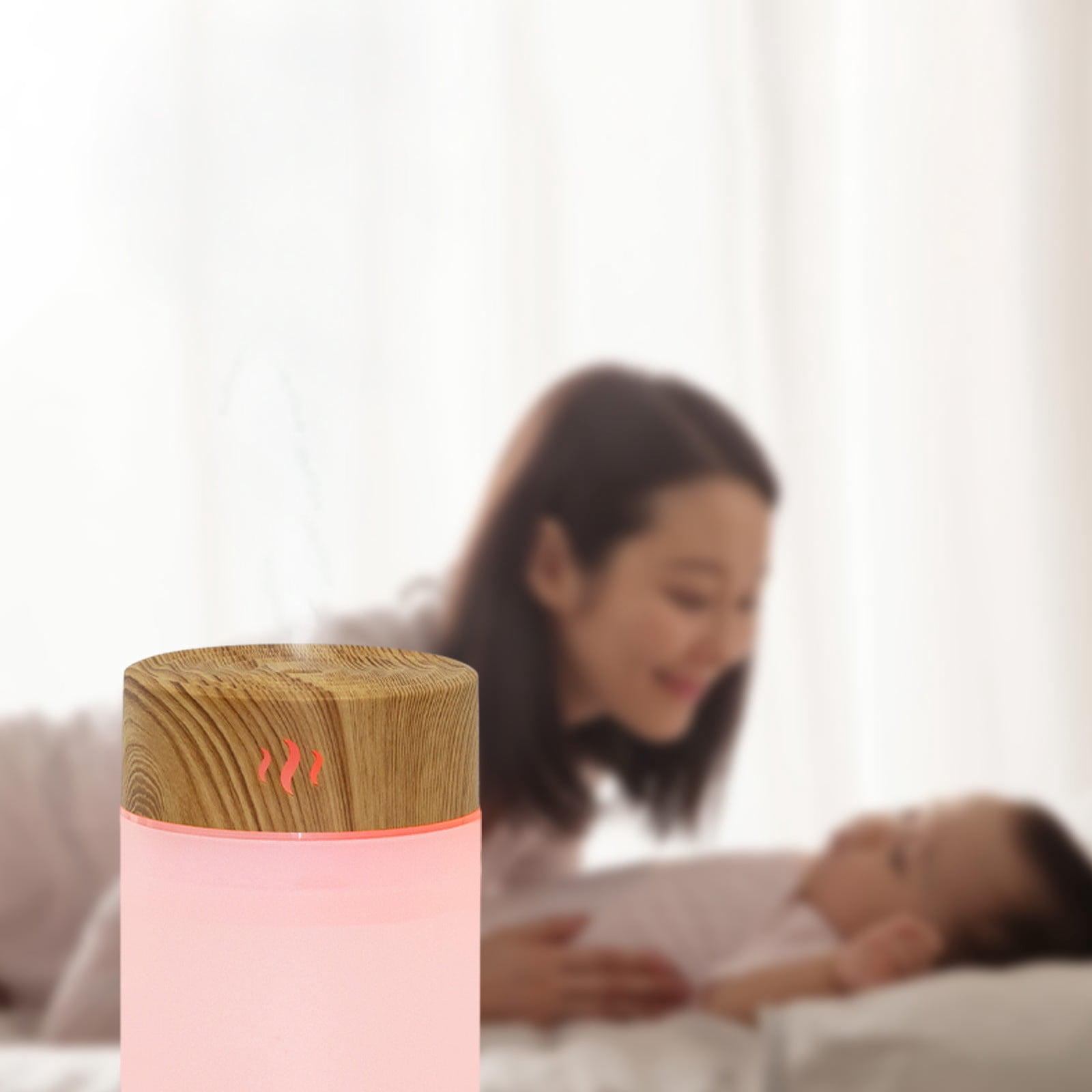 Uandlove Small Humidifiers for Bedroom Car Humidifier Light Portable Mini Humidifier Colorful LED Night USB Charger For Bedroom