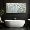 thumbnail image 3 of IDEA4WALL Extra Large Framed Canvas Print Wall Art Elegant White Blossom Classic Fine Art Panoramic Vintage Inspired Floral Antique Retro Wall Decor Oversized Artwork for Rooms - 60"x30", 3 of 5