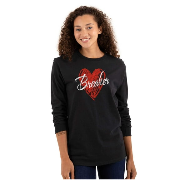 Heartbreaker Funny Valentines Day Women's Long Sleeve T Shirt Brisco Brands S