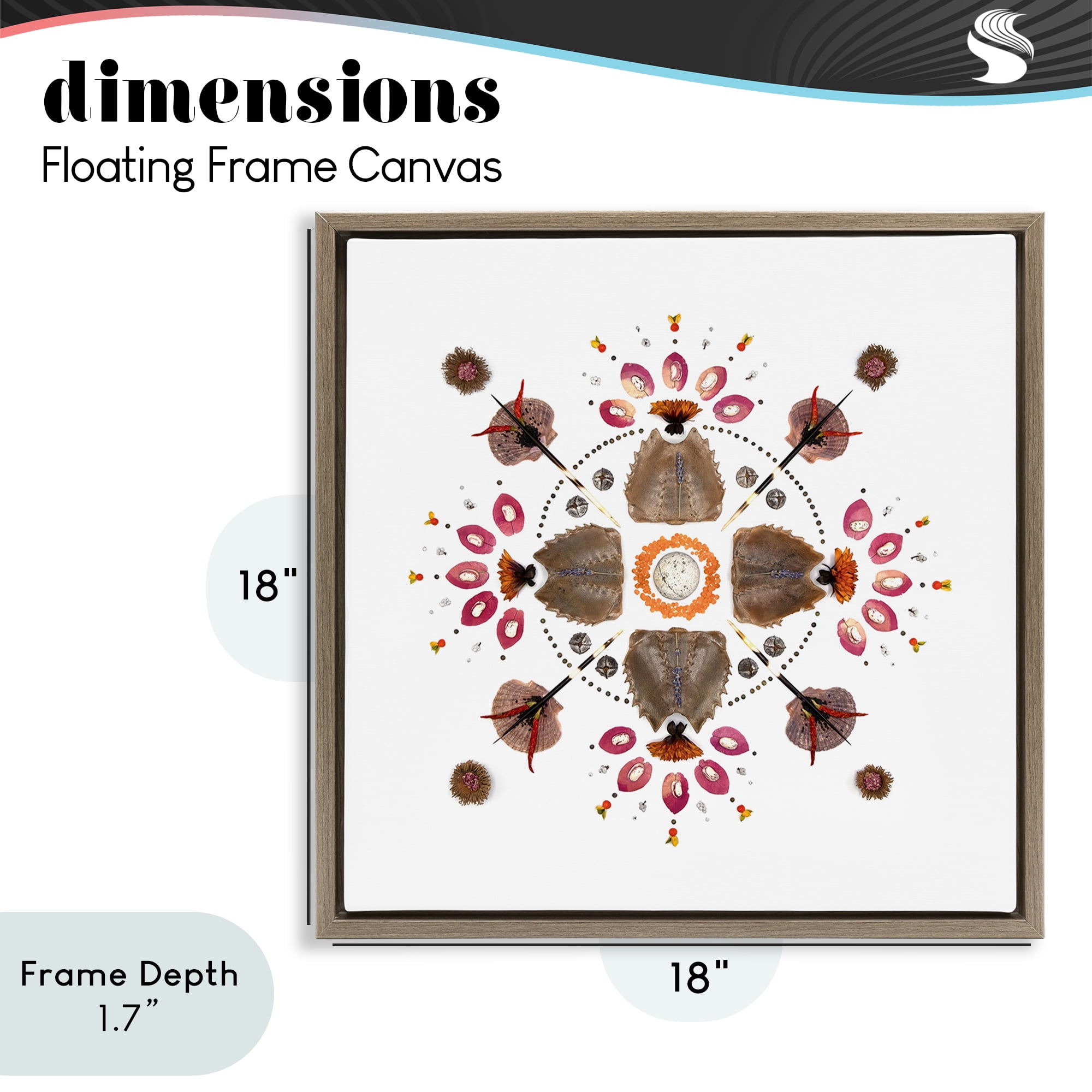 Stupell Industries Symmetrical Nautical Collection Brown Framed Floater Canvas Wall Art, design by Beth Adoette
