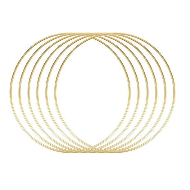 12 inch 30 cm Metal Floral Hoop Hoop Rings for DIY Wedding Wreath Wall Hanging Crafts 6pcs Gold