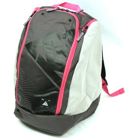 K2 Deluxe Nylon Inline Skate Carrier Bag Backpack Case Expandable Grey Pink