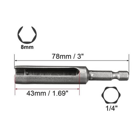 

BCLONG 80mm Nut Driver 1/4inch Quick-Change Hex Shank Slotted Drill Bit Socket Wrench