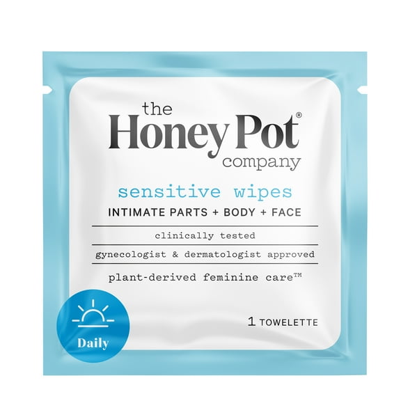 The Honey Pot Company, Sensitive Feminine Wipes, Intimate Parts, Body or Face, Travel Size 15 ct.