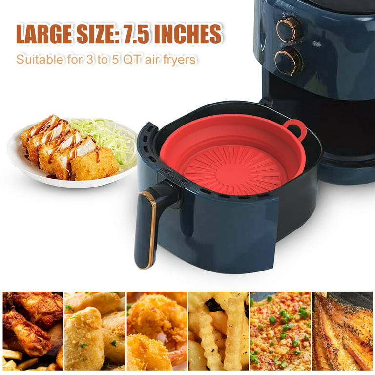 2x Air Fryer Silicone Pot Air Fryer Basket Liners Non-Stick