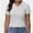 White, variant on Women's Summer Short Sleeve Shirt V-Neck Collar Pullover Tops Lightweight Knit Polo Shirt