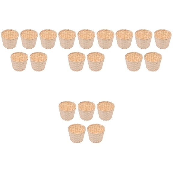 4pcs Woven Baskets Without Handles, 5PCS Small Flower Basket Picnic Basket Wicker Basket for Accessory,