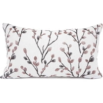 Classical Embroidery Jacquard Farmhouse Oblong Rectangle Chenille Red Leaf Decorative Throw Pillow Case,12x20 inch