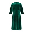 thumbnail image 5 of Qulqfy Velvet Women Wedding Guest Dress Half Sleeve Maxi Green Fashion Crewneck High Waist Dresses Dress for Women L, 5 of 6