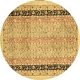 thumbnail image 1 of Ahgly Company Indoor Round Oriental Brown Modern Area Rugs, 6' Round, 1 of 4
