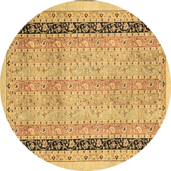 Ahgly Company Indoor Round Oriental Brown Modern Area Rugs, 6' Round