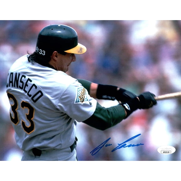Jose Canseco Signed Autographed 8X10 Photo Oakland A's Close-Up Power Swing JSA