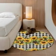thumbnail image 3 of Sunflower Large Area Rugs for Bedroom Living Room, Soft Non Slip Carpet Bedside Rug, Rustic Brown Country Star Black Checkered Round Floor Cover Kitchen Accent Rug 3.3' for Dining Room/Office, 3 of 9