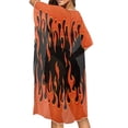 thumbnail image 3 of Xoenoiee Fire Flame Pattern Swimsuit Cover Ups for Women Casual Loose Swimwear Coverups Open Front Kimono Bathing Suit Cover Up Long Cardigan Bikini Swimsuit Coverup, 3 of 7