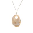 thumbnail image 1 of Collar Cuerda Trenzada Con Piedras Preciosas Cristal Y Forma Ovalada para Hombres Mujeres (beige) Blanco, 1 of 9