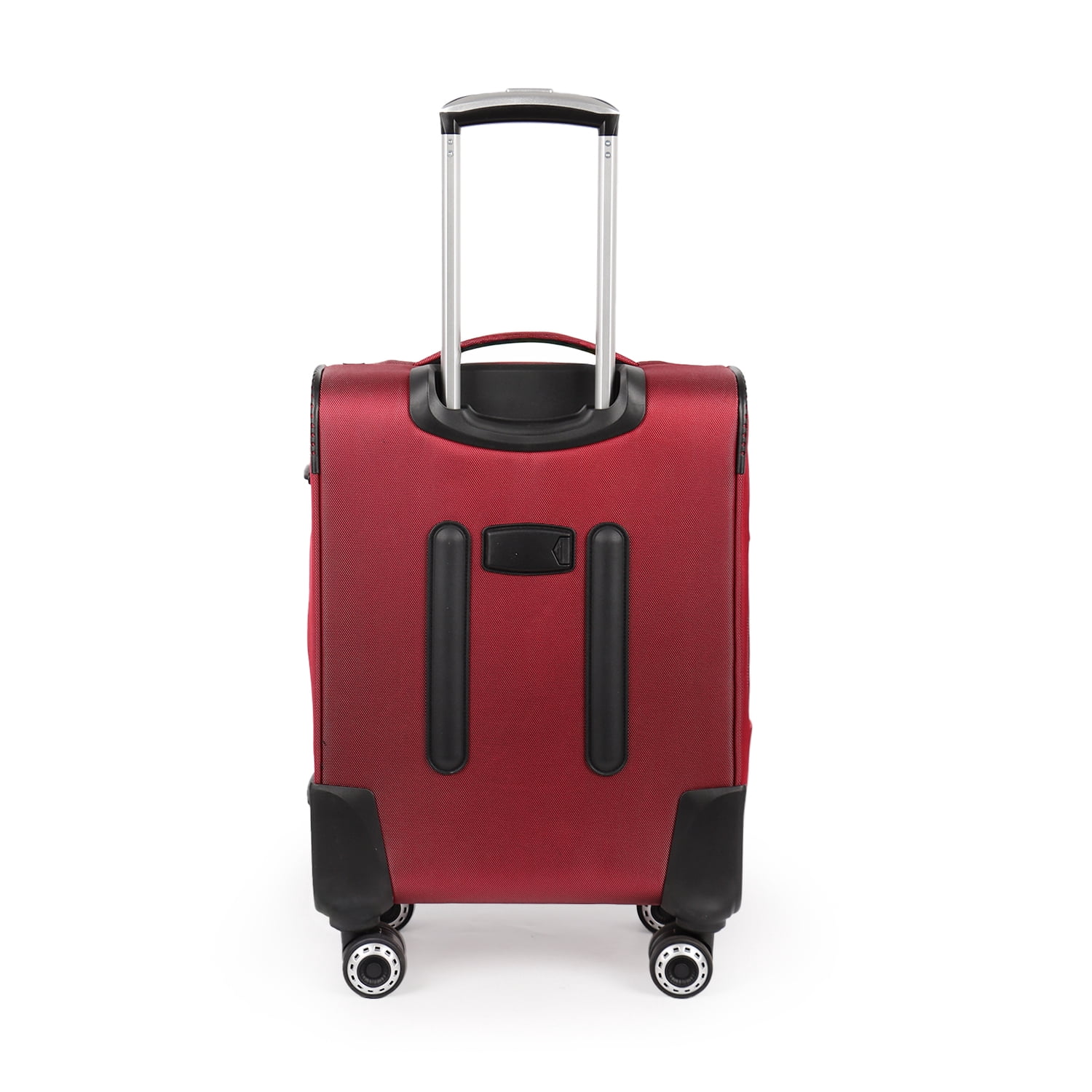 20" Softside Carry-On Luggage Lightweight Expandable Suitcase with Spinner Wheels & Front Pocket,Red - WD1622