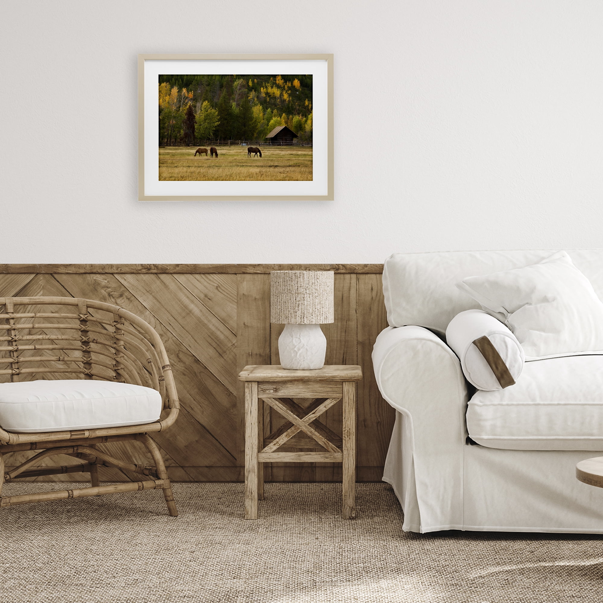 Stupell Industries Horses In Jackson Hole Birch Framed Print Under Glass, design by Scott Stulberg