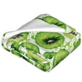 thumbnail image 2 of Salouo Green Kiwi Print Bed Blankets,Flannel Blanket Comfortable Air Conditioning Blanket Lightweight Blanket for Sofa Bed Travel & Couch -40"x30", 2 of 8