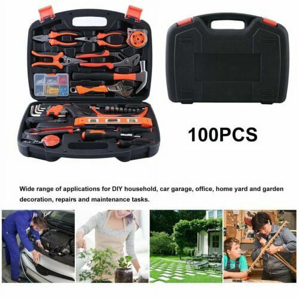 Tool Kit Garden Repair Tools DIY Hard 100 PCS Handy Box Home Household Case Set