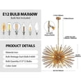 thumbnail image 4 of Yardi Yarda 29" Mid-Century Modern 12-Light Starburst Chandelier, Sputnik Pendant Light Fixture for Indoor(Bulb Not Included), Golden, 4 of 12
