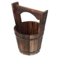 thumbnail image 1 of SUTENGDA 1 Ensemble de Pot de Plante en Bois Baril Cache-Pot Réutilisable Support de Jardinière Petit Pot Rétro Pot de Plante en Bois, 1 of 8