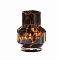 thumbnail image 2 of YAMB Tortoiseshell Print Glass Vase, 6.3" Modern Hand-Blown Decorative Table Centerpiece Vase, Thick Glass Amber Floral Container for Living Room Home Decor, 2 of 6