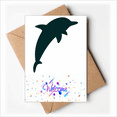 thumbnail image 1 of Blue Ocean Streamline Cute Dolphin Welcome Back Greeting Cards Envelopes Blank, 1 of 3