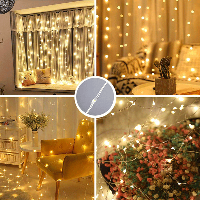 Battery Operated Twinkle LED String Fairy Lights Copper Wire Party Remote 5-20M 