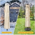 thumbnail image 6 of Solar Patio Umbrella Cover - LED Lighted Outdoor Table Umbrella Cover for 7.5ft 8ft 9ft 10ft 11ft UV Protection Waterproof Oxford Folding Rod (Beige), 6 of 8