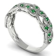 thumbnail image 2 of 0.17 ctw Wedding Band for Women - 18K White Gold Simulated Emerald Stackable Eternity Ring, 2 of 6