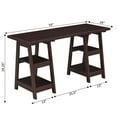 thumbnail image 6 of Convenience Concepts Designs2Go 29.25" Tall Double Trestle Desk with Shelves, Espresso, All Ages, 6 of 6