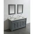 thumbnail image 3 of Design Element Hudson 61" Double Sink Bathroom Vanity Set in Gray with Carrara Marble Top and 65" Linen Tower Cabinet, 3 of 5