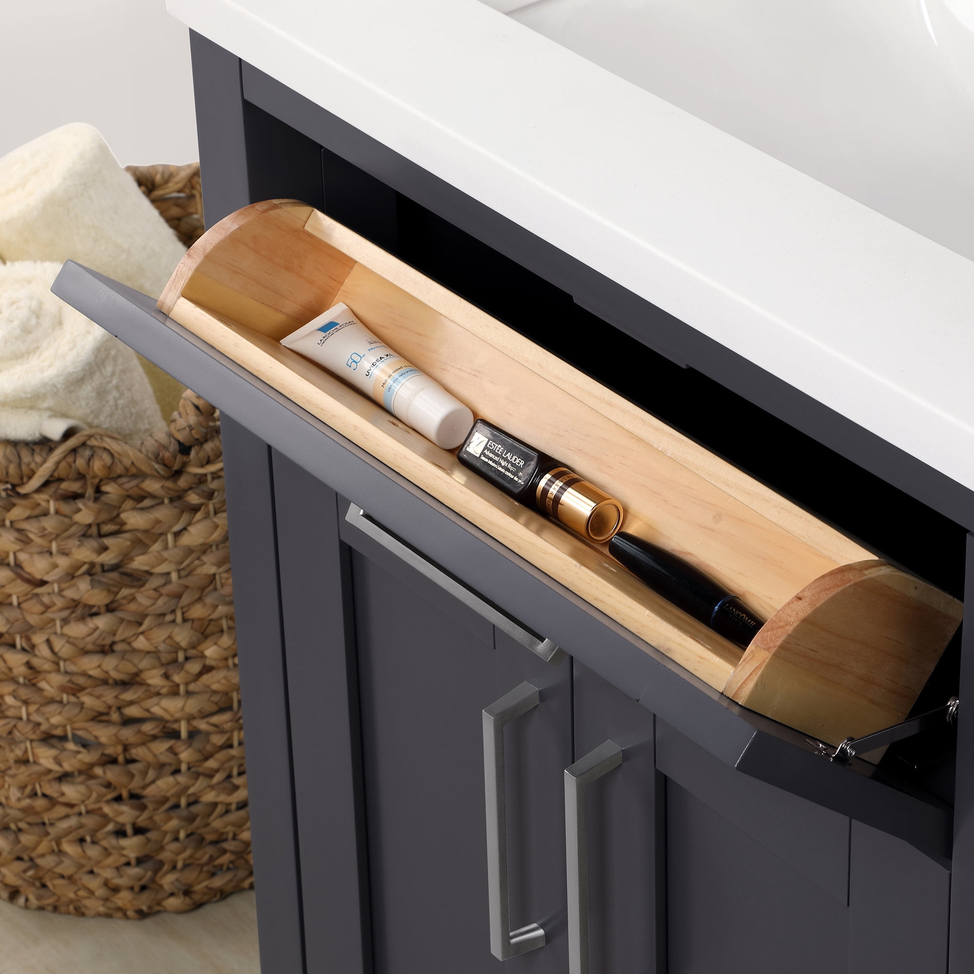 Ove Decors Tahoe 36 W x 21" D Freestanding Bathroom Vanity with Sink, Dark Charcoal