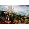 thumbnail image 3 of Herri met de Bles 14x11 Black Modern Framed Museum Art Print Titled - Landscape with the Offering of Isaac (1535-1545), 3 of 5