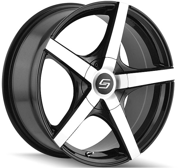 Sacchi S72 17x7 5x110/5x115 +42mm Black/Machined Wheel Rim