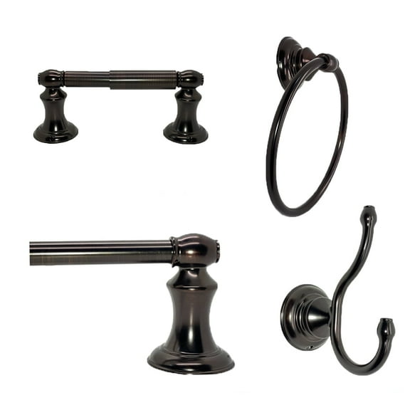 ARISTA Highlander 4 Piece Bathroom Hardware Set in Oil-Rubbed Bronze